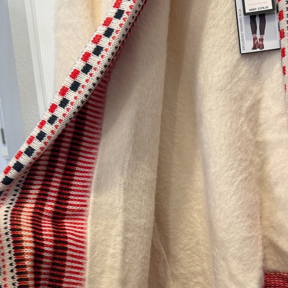 Maxsport Women's Cream and Red Patterned Cardigan, Size L - Picture 4 of 7